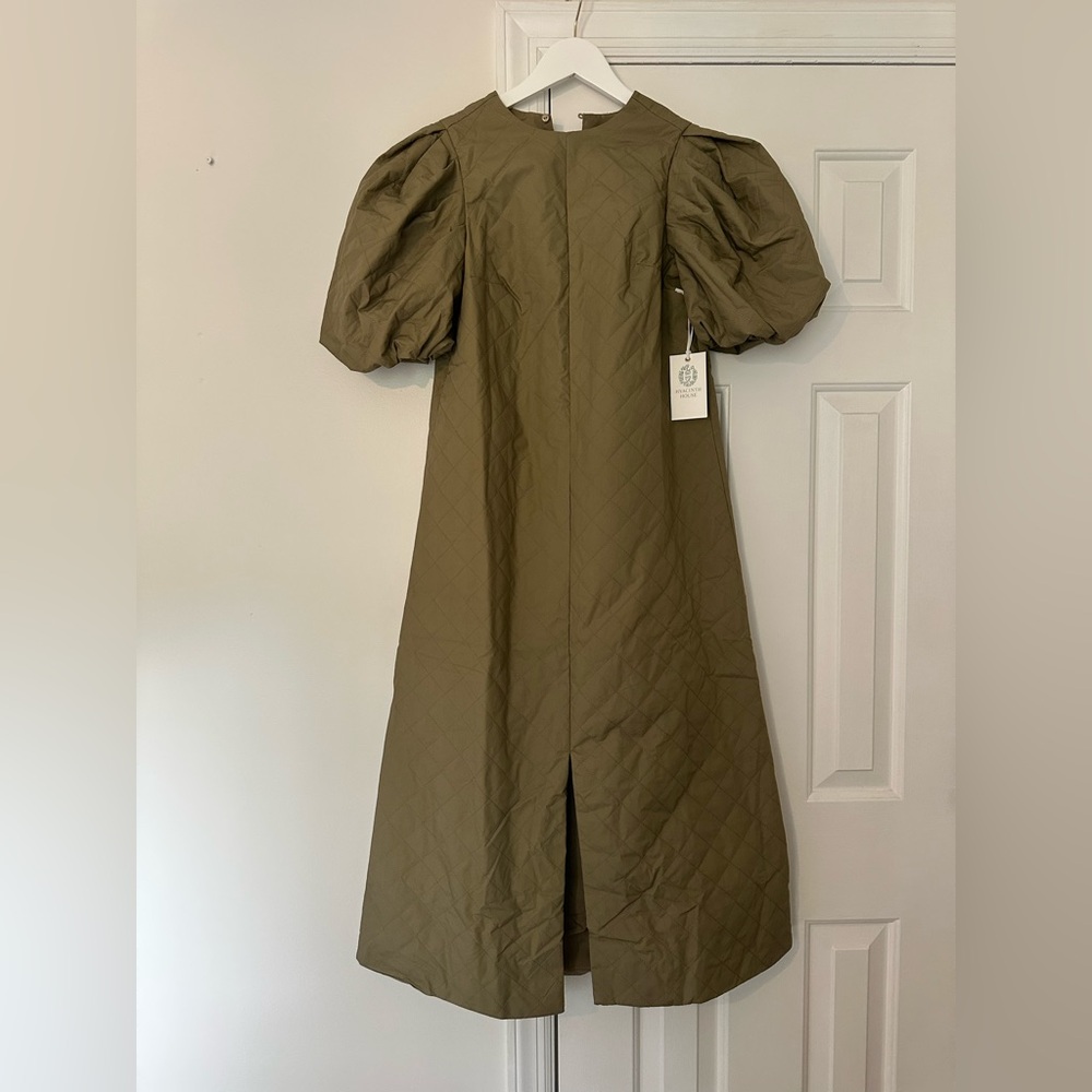 NWT Hyacinth House olive green quilted dress